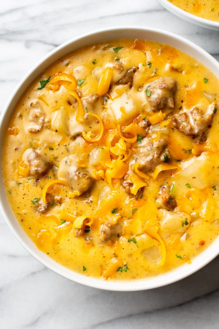 Cheesy Sausage Potato Soup • Salt And Lavender