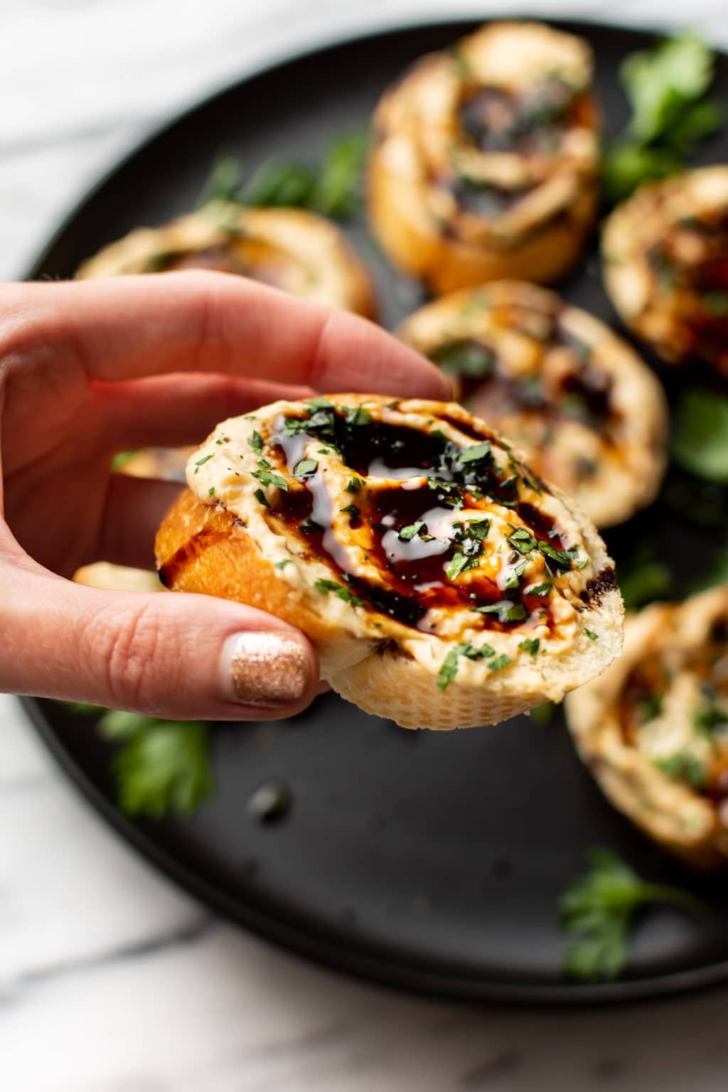 Hummus Crostini Appetizer • Salt & Lavender