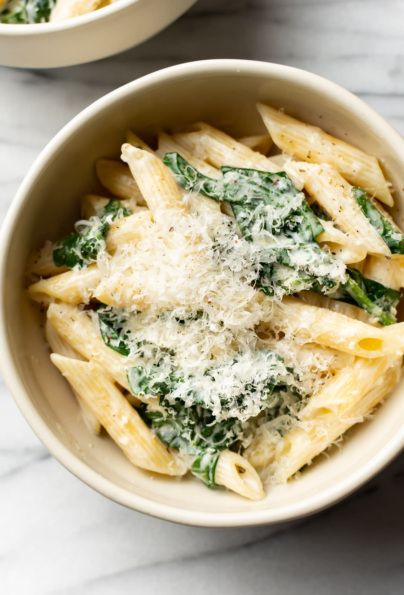 Creamy Spinach Pasta Salt Lavender