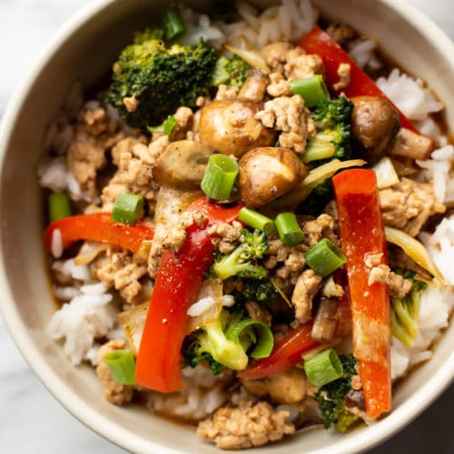 Spicy Ground Chicken Stir Fry • Salt & Lavender