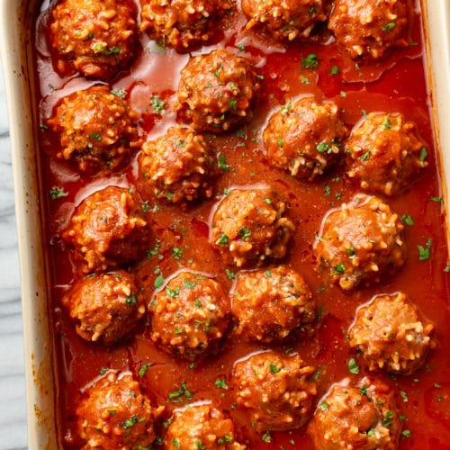 Easy Baked Porcupine Meatballs • Salt & Lavender