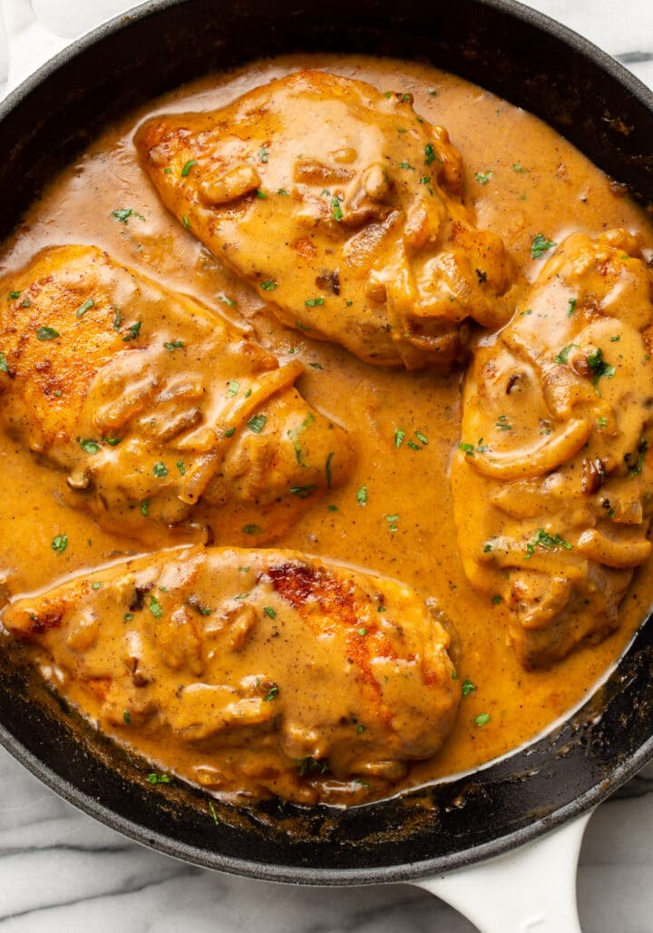 Family Favorite Homemade Dinner Smothered Chicken Breasts Recipe