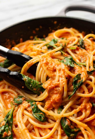 Creamy Roasted Red Pepper Pasta • Salt & Lavender