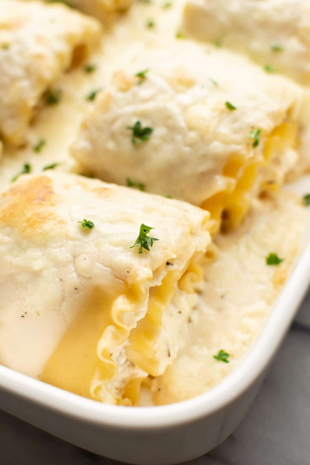 Chicken Alfredo Lasagna Roll Ups • Salt & Lavender