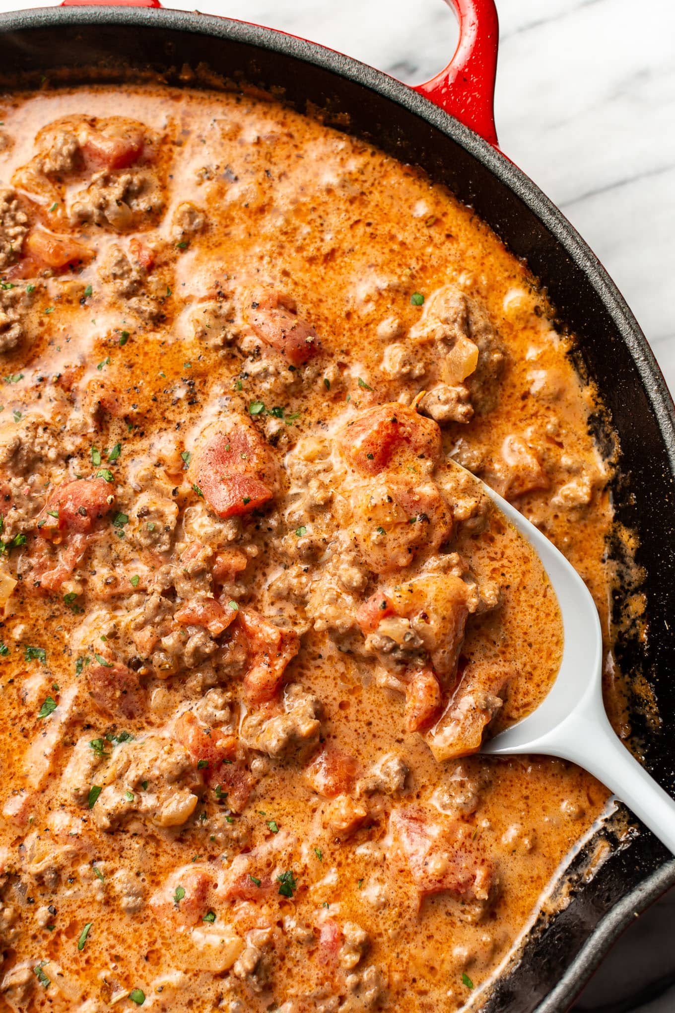 Easy Creamy Ground Beef Pasta • Salt & Lavender