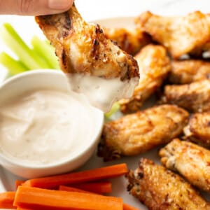 dipping air fryer chicken wings in ranch dressing