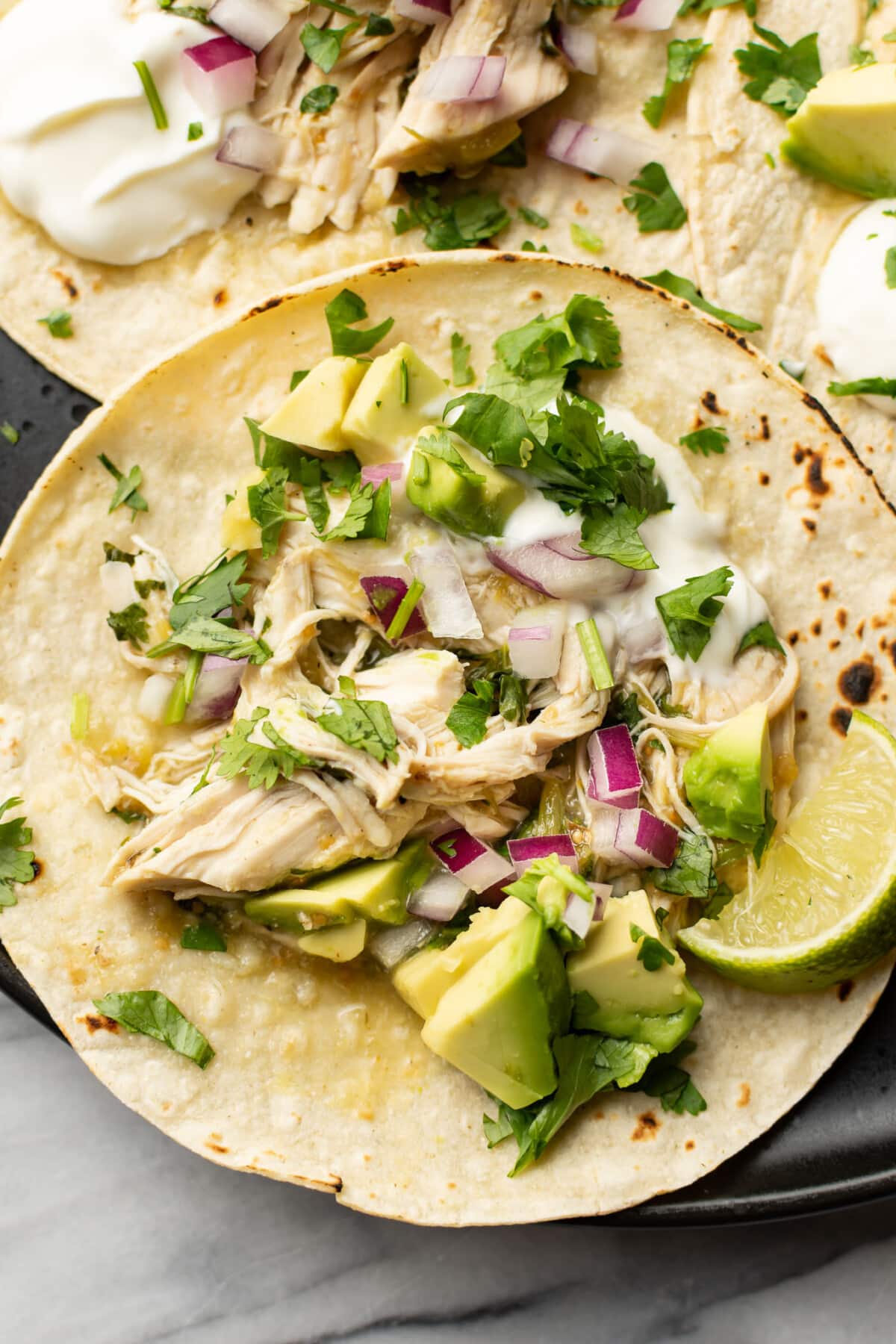 tacos with crockpot salsa verde chicken