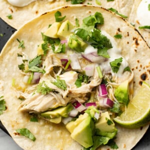 tacos with crockpot salsa verde chicken