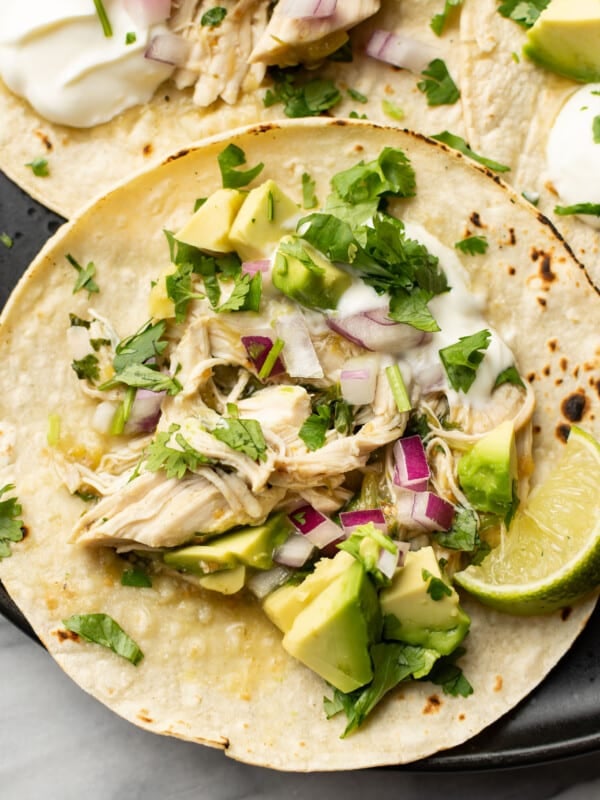 tacos with crockpot salsa verde chicken